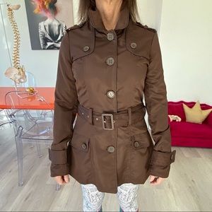 ❤️ Therapy Chocolate Coffee Brown Rain Jacket Trench Coat